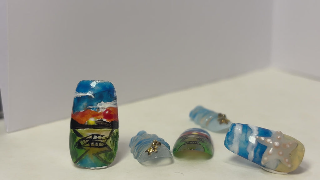 Sunset Horizon Press On Nails