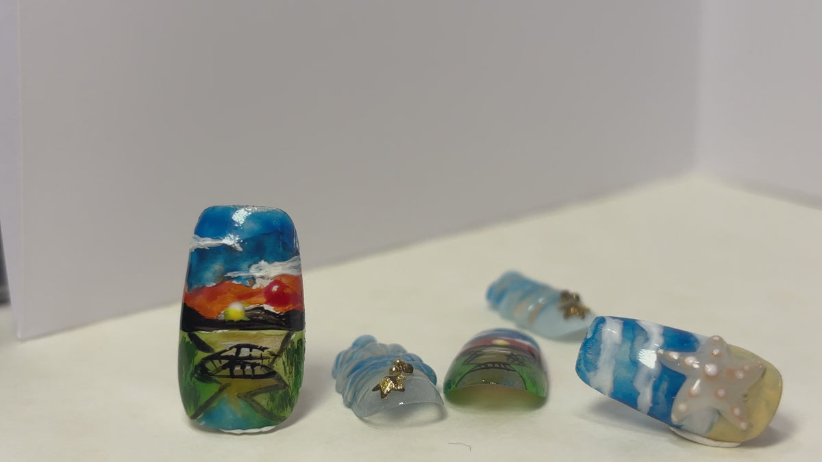 Sunset Horizon Press On Nails