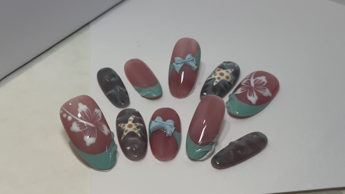 Hibiscus Cove Press On Nails