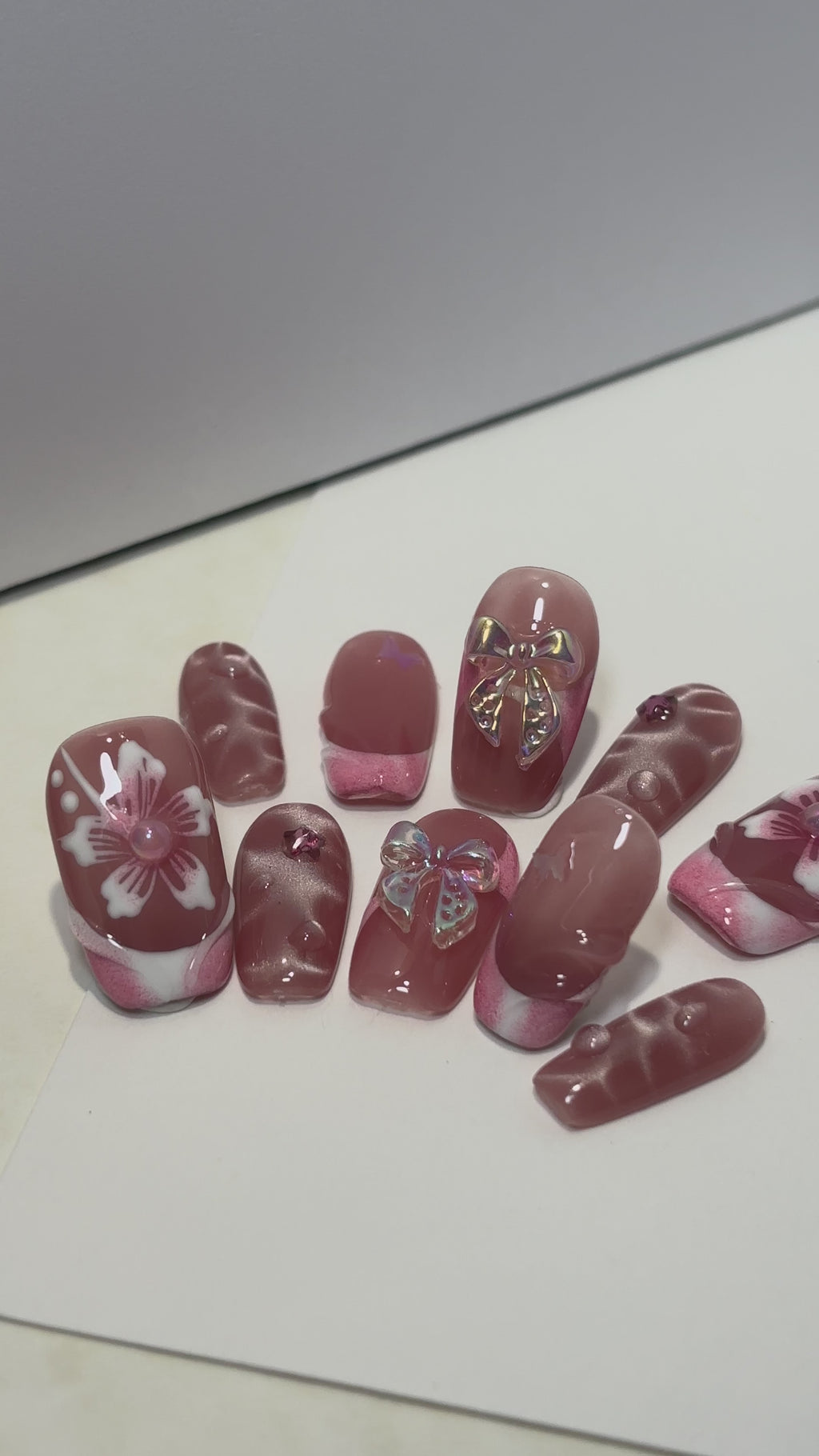 Rosy Tide Press On Nails