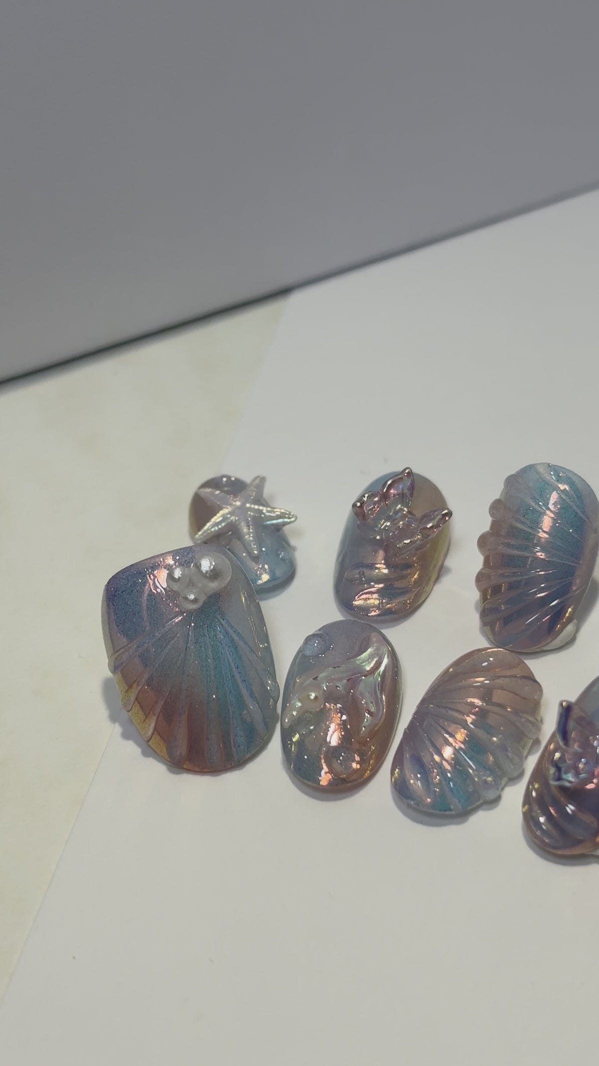 Ocean Chrome Press On Nails